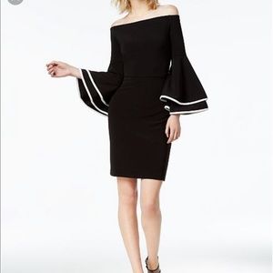 *HP* !! Bar III Off the shoulder Black & White Dress XS